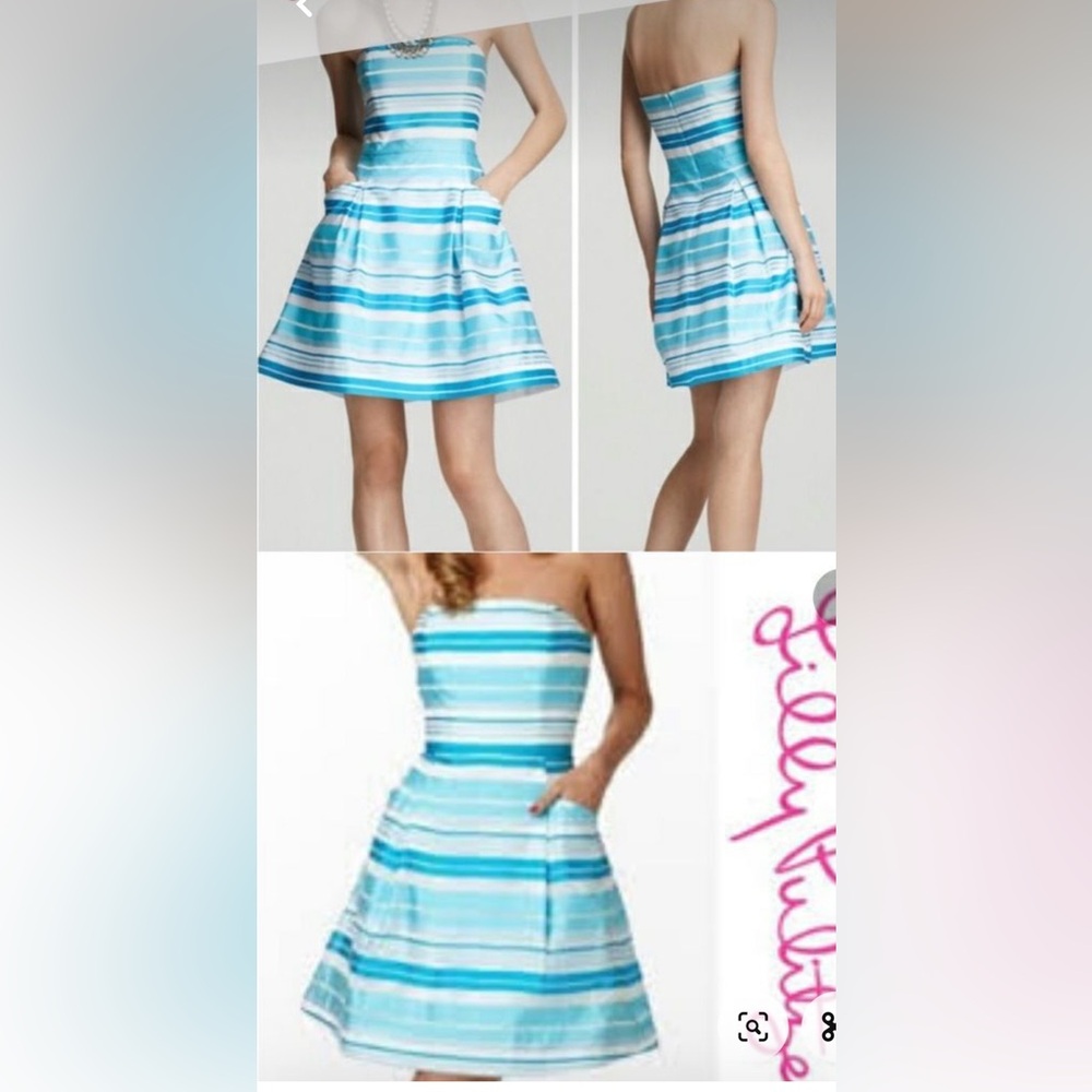 Lilly Pulitzer Blossom silk striped dress size 2